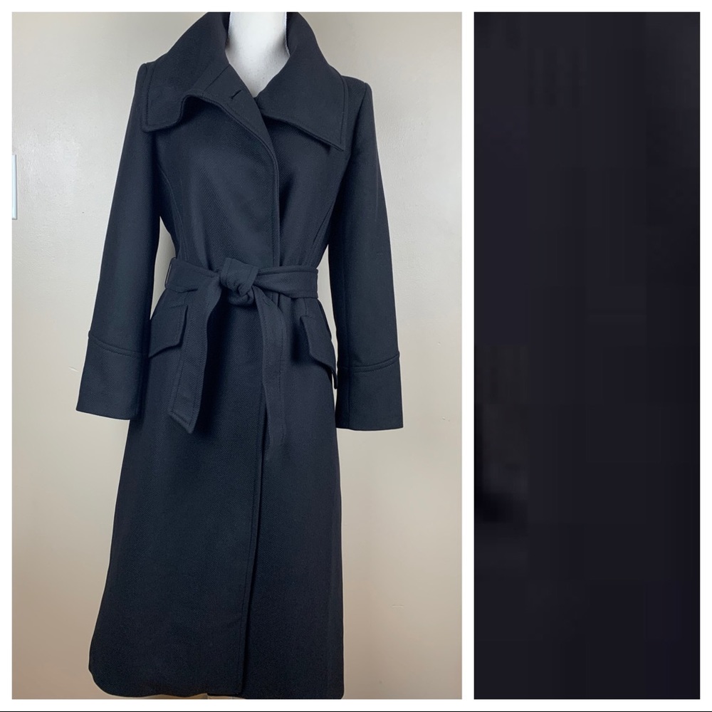 NWT. Zara Black Wool Long Coat. Size XS. - Picture 2 of 16